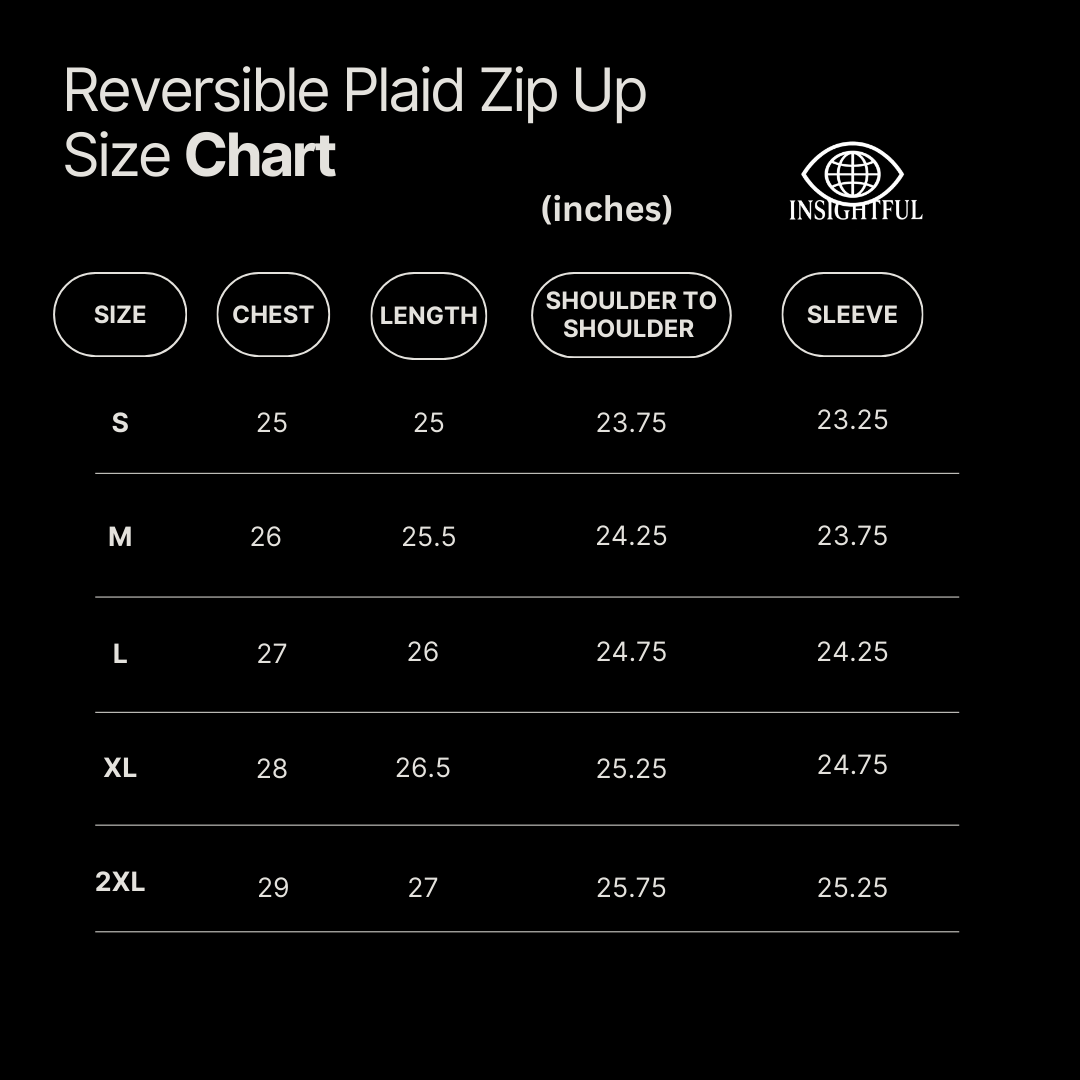 Reversible Plaid Zip Up