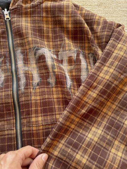 Reversible Plaid Zip Up