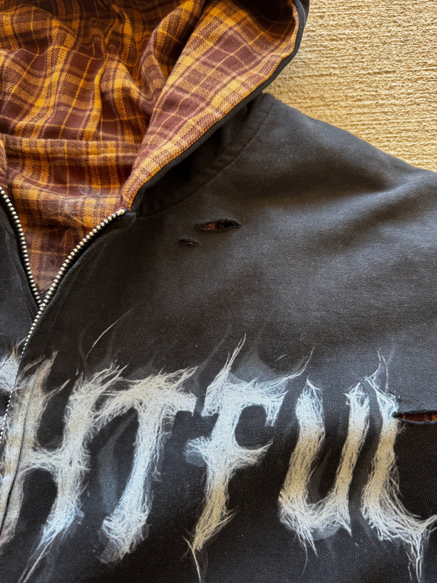 Reversible Plaid Zip Up